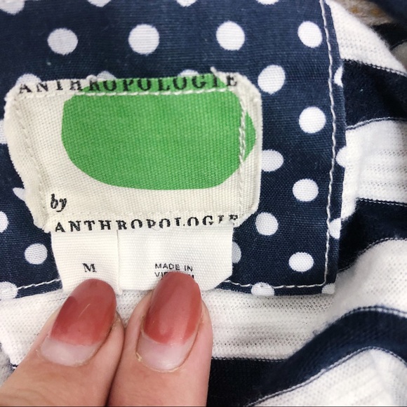 Anthropologie Stripe Polka Dot Pocket Tank Top M - Picture 7 of 7